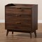 Baxton Studio Lena Mid-Century Walnut Brown Finished 3-Drawer Wood Chest 157-9533 - alternate 8